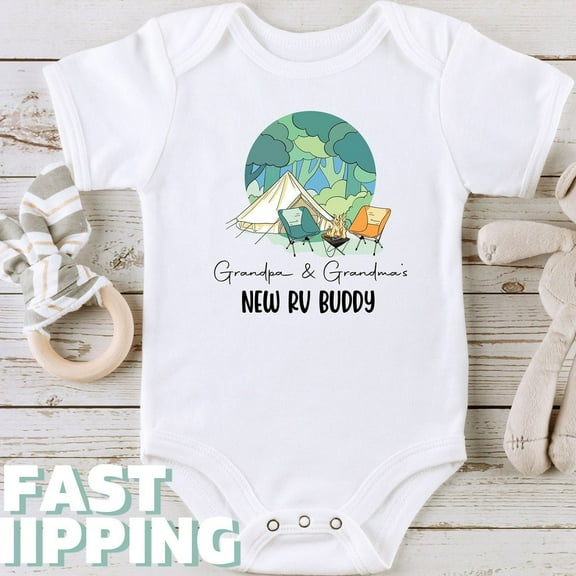 Baby Bodysuit BELLA CANVAS New Rv Buddy Onesies Grandpa Grandma Baby Onesie Cute Pregnancy Reveal Baby Shower Gift Camping Family Shirt, Adventure Baby Bodysuit