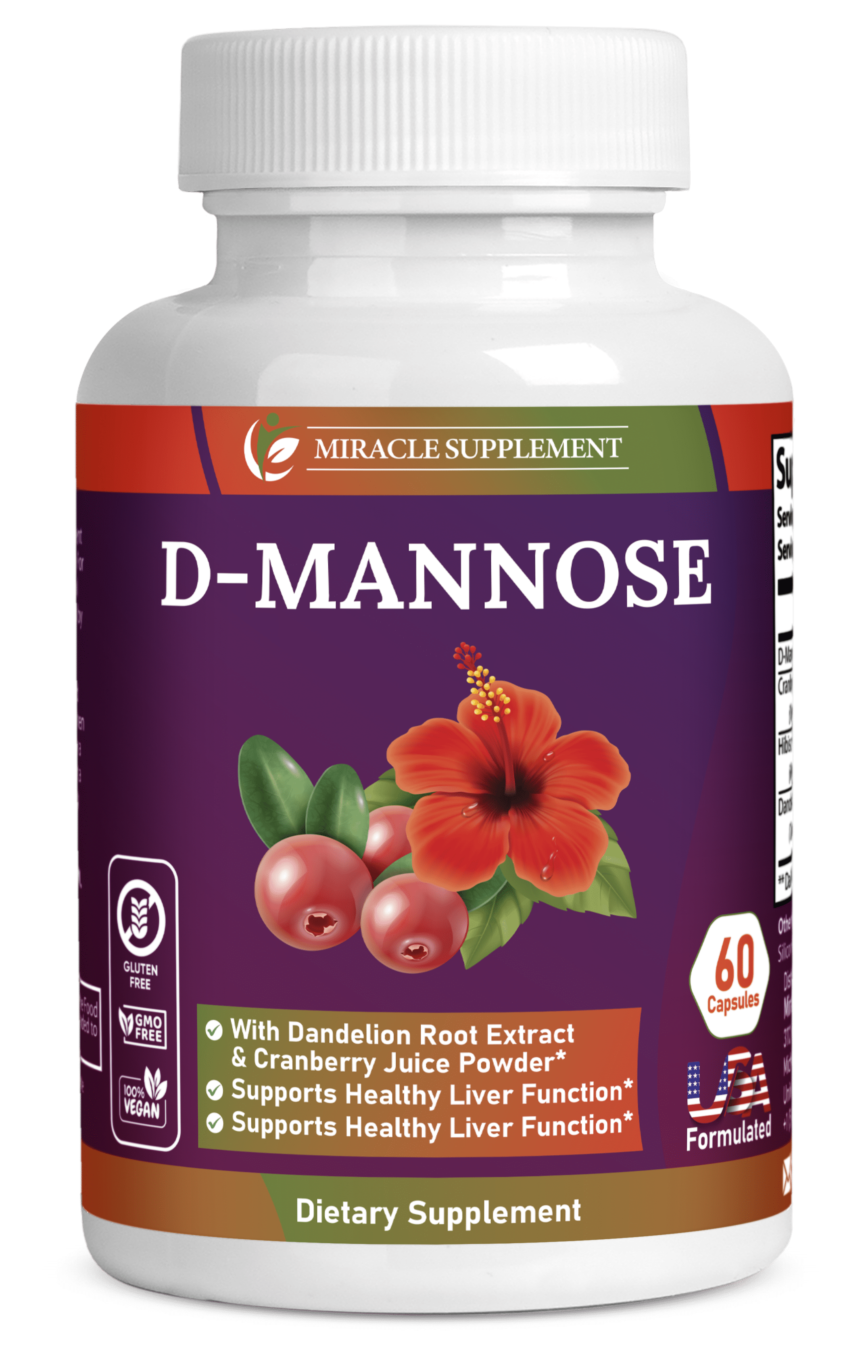 Premium DMannose Supplement 1350mg per serving with Cranberry Juice