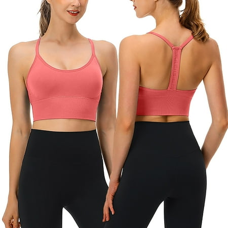 Clearance! Weikingp Bras for Women Women S Solid Color Thin Belt Thin Elastic Casual Bottom Bra Yoga Underwear Plus Size Lingerie Sports Bras for Women Red L