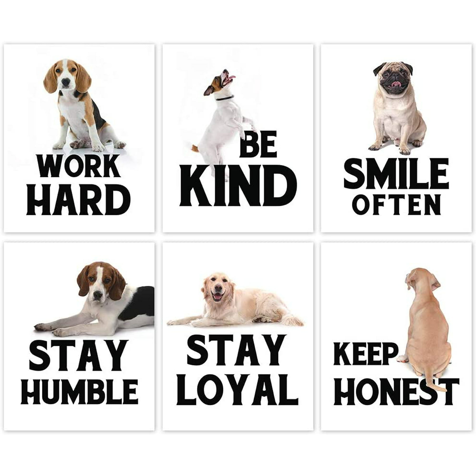 Puppy Positive Quote Art Print,Be Kind Lovely Dog Canvas Wall Art ...