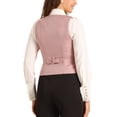 thumbnail image 3 of INSPIRE CHIC Chaleco Vintage para Mujer, Botones Jacquard Steampunk, Chaleco con Bolsillos S Rosa, 3 of 6