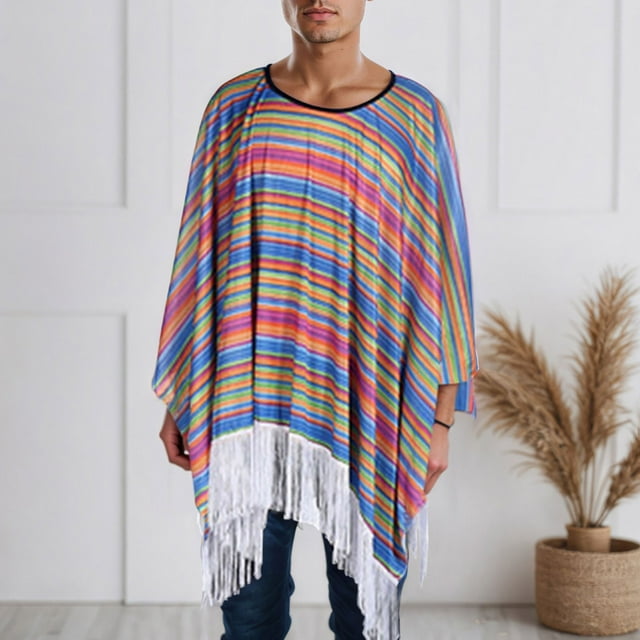 Avec Design à Blocs de Couleur et Cape pour Spectacle sur Scène et Tenue Décontractée