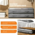 thumbnail image 5 of Under Bed Storage Containers - Foldable Closet Organizer with Clear Top, Sturdy Handles - 7L Capacity Storage Box for Clothing, Comforter, Blanket, and Shoe - 2 Pack, Soft-Sided, Gray, 5 of 11