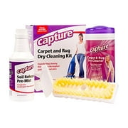 Capture Carpet Total Care Kit 100 - Home Couch and Upholstery, Car Rug, Dogs Cats Pet Carpet Cleaner Solution - Strength Odor Eliminator, Stains Spot Remover, Non Liquid No Harsh Chemical