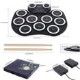 thumbnail image 3 of heritaly Adults Portable Silicone Electric Drum Pad Professional Rechargeable Roll-up Drums Musical Instrument Colorful Light, 3 of 6