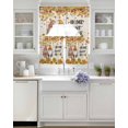 thumbnail image 3 of Orange Fall Swag Kitchen Curtains Sets for Windows 24 Inch Length, Thanksgiving Gnomes Maple Leaf Sunflower Rustic Short Window Curtain Swags Valances and Tiers 3 Piece Set for Cafe/Dining Room, 3 of 5