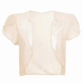 thumbnail image 4 of Garbnen Shrugs for Women Chiffon Open Front Cropped Short Sleeve Cardigans for Women Soft Lightweight Casual Sheer Shawls for Women Beige XXL, 4 of 8
