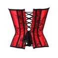 thumbnail image 3 of Corset Top For Women Sexy Bustiers Lingerie Floral Lace Up Corset Tops Burlesque Satin Overbust Corselet, 3 of 6