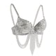 thumbnail image 5 of Top corto con cuentas y lentejuelas para danza del vientre, talla 34C, para niña Plateado, 5 of 9