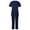 Navy, variant on Delliss Nursing Uniforms Scrub Set for Women Short Sleeved Solid Color Pocket V Neck Workwear Nurse Suit Set