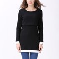 thumbnail image 6 of Dxzfnsa Womens Maternity Clothes Long Sleeve Maternity Tops Women Fashion Solid Color Long Sleeve Breastfeeding Blouses Round Neck Pregnancy Clothes, 6 of 9