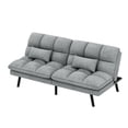 thumbnail image 2 of Uforic 70" Deep Futon Convertible Sofa Bed with Adjustable Backrest, Cat-Scratch-Proof Fabric Sleeper Couch, Gray, 2 of 9