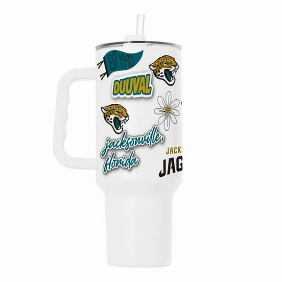 Logo Brands 615-S40PT-63 40 oz NFL Jacksonville University Jaguars Native Powder Coat Tumbler