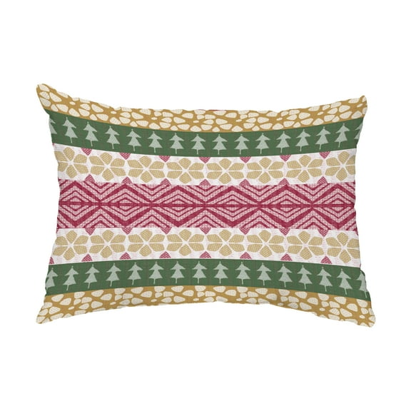 Simply Daisy, 14" x 20" FairIsle Green Abstract Decorative Outdoor Pillow