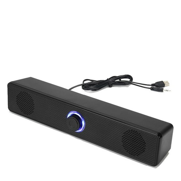 Barre de Son Surround 4D Filaire et Sans Fil Bluetooth 5.0 Stéréo avec Caisson de Basses pour Ordinateur Portable PC Cinéma Maison TV Haut-Parleur Auxiliaire, Son Élevé