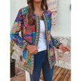 thumbnail image 4 of Cárdigan con estampado étnico para mujer, abrigos finos, blusa de manga larga, abrigos, Casual, CACAGOO Abrigo vintage de mujer, 4 of 7