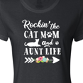thumbnail image 4 of Inktastic Rockin' the Cat Mom and Aunt Life Women's T-Shirt, 4 of 5