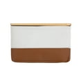 thumbnail image 4 of HomeZone Canvas Baskets with Pine Lid for Bathroom and Closet Storage, Set of 2, 4 of 15