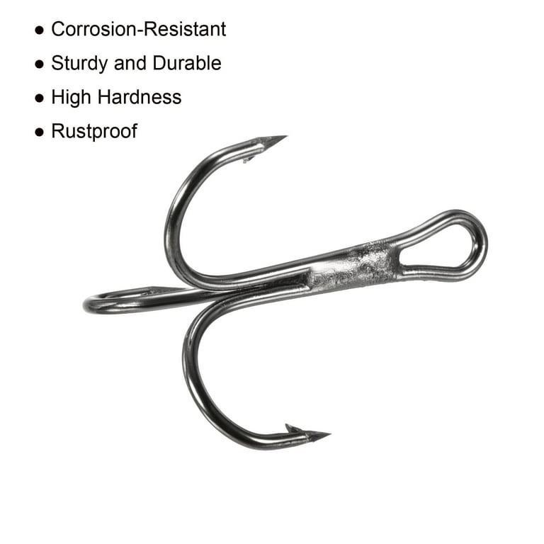 4#0.91 inch Treble Fish Hooks Carbon Steel Sharp Bend Hook with Barbs, Black 20 Pack, Size: 23mm/0.91