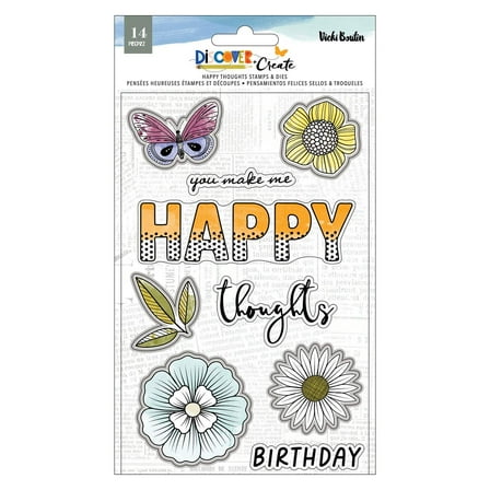Vicki Boutin Discover   Create Stamp And Die Set-Happy Thoughts