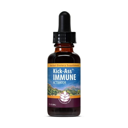 WishGarden Herbs - Kick-Ass Immune  Organic Herbal Immune Booster Promotes Healthy System Response and Resistance (1Ounce Dropper)