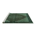 thumbnail image 2 of Ahgly Company Machine Washable Indoor Square Persian Turquoise Blue Traditional Area Rugs, 4' Square, 2 of 4