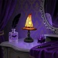 thumbnail image 5 of Halloween Stained Glass Witch LED Hat Lamp, Handmade Gothic Witch Hat Night Light for Indoor Outdoor Party & Spooky Halloween Decoration Gifts, 5 of 6