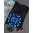 thumbnail image 3 of Blue Flower In Modern Art T-Shirt Women -Image by Shutterstock, Female x-Large, 3 of 4
