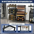 thumbnail image 3 of Power Tool Organizer Cart with Charging Power Strip, 28 Drill Tool Garage large Storage Racks with Wheels, Heavy Duty Tools Organizer Station, Festive Gifts for Men Dads$$, 3 of 8