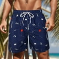 thumbnail image 2 of kamemir Men Swim Trunks with Compression Liner 9 Inch Long Board Shorts(Dark Blue,M), 2 of 6
