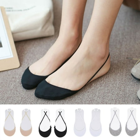 

Dengjunhu 1 Pair Invisible Socks Solid Color Super Soft Cotton High Elasticity Anti-slip High Heel Sock Daily Wear Socks