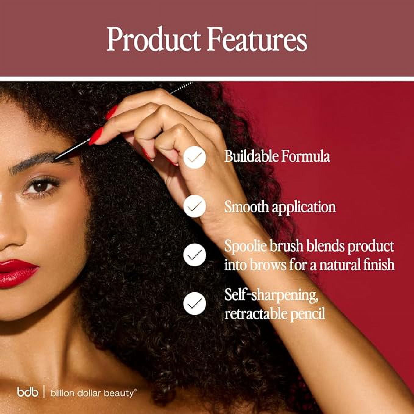 bdb On-Point Waterproof Micro Eyebrow Pencil - Taupe, 2-Pack, Self-Sharpening Tip, Natural Blendable Lines