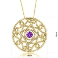 thumbnail image 2 of Gem Stone King 18K Yellow Gold Plated Purple Zirconia Filigree Pendant Necklace for Women | 2.70 Cttw | Round 6MM | Gemstone Birthstone | Length: 1.5 inch | Center: 6MM | with 18 inch Chain, 2 of 2