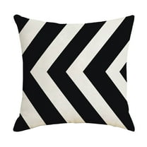 18x18 Inch Outdoor Waterproof Pillow Covers - Striped Decorative Throw Pillow Cases - Modern Farmhouse Polyester Cushion Covers for Patio, Garden, Balcony Furniture - Black & White Stripes