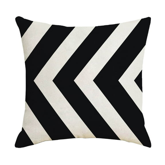 18x18 Inch Outdoor Waterproof Pillow Covers - Striped Decorative Throw Pillow Cases - Modern Farmhouse Polyester Cushion Covers for Patio, Garden, Balcony Furniture - Black & White Stripes