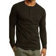 thumbnail image 1 of SLM Mens Cotton Thermal Tops Waffle Knit or Plain Henley Shirts -Small-Basic Black, 1 of 2