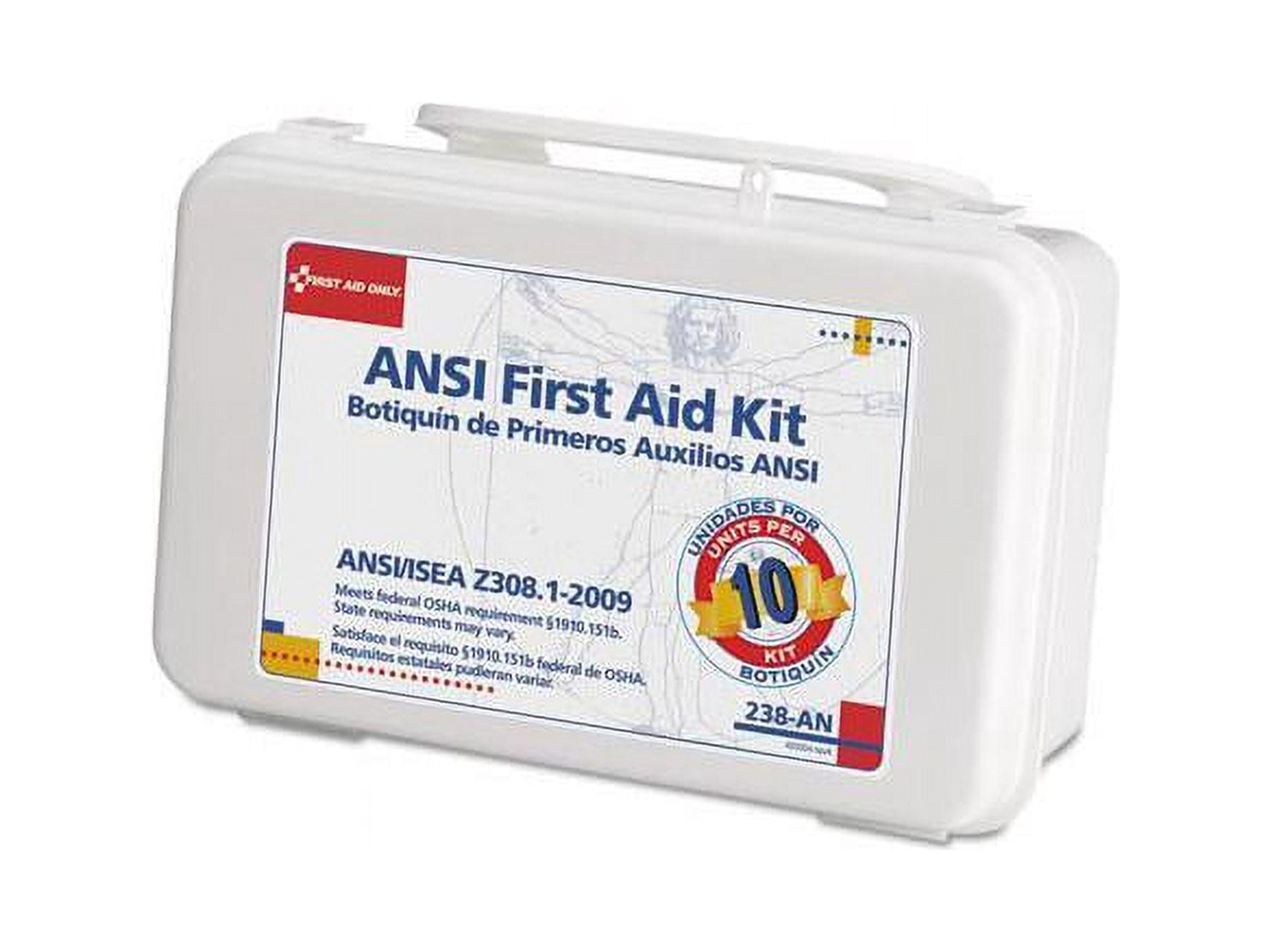 First Aid Only ANSI-Compliant First Aid Kit, 64 Pieces, Plastic Case -FAO238AN