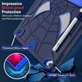 thumbnail image 4 of SaniMore Case for iPad 10.2 inch 9th/8th/7th Generation (2021/2020/2019), Screen Protector & Shoulder Strap & Hidden Bracket & Pen Slot Heavy Duty Protective Shockproof Hybird Shell, Navy+Blue, 4 of 5