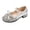 Silver, variant on Bxsruta Little Girls Mary Jane Shoes Sparkly Rhinestone Bowknot Pearl Strap Low Heel Dress Shoes for Party Performance