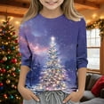 thumbnail image 1 of YUNAFFT Garçons et Filles Décontracté Imprimé de Noël Manches 3/4 Col Rond Haut Doux Extensible Mélange Polyester-Spandex Camisole 4-12a Tout-Petits Enfants, 1 of 5