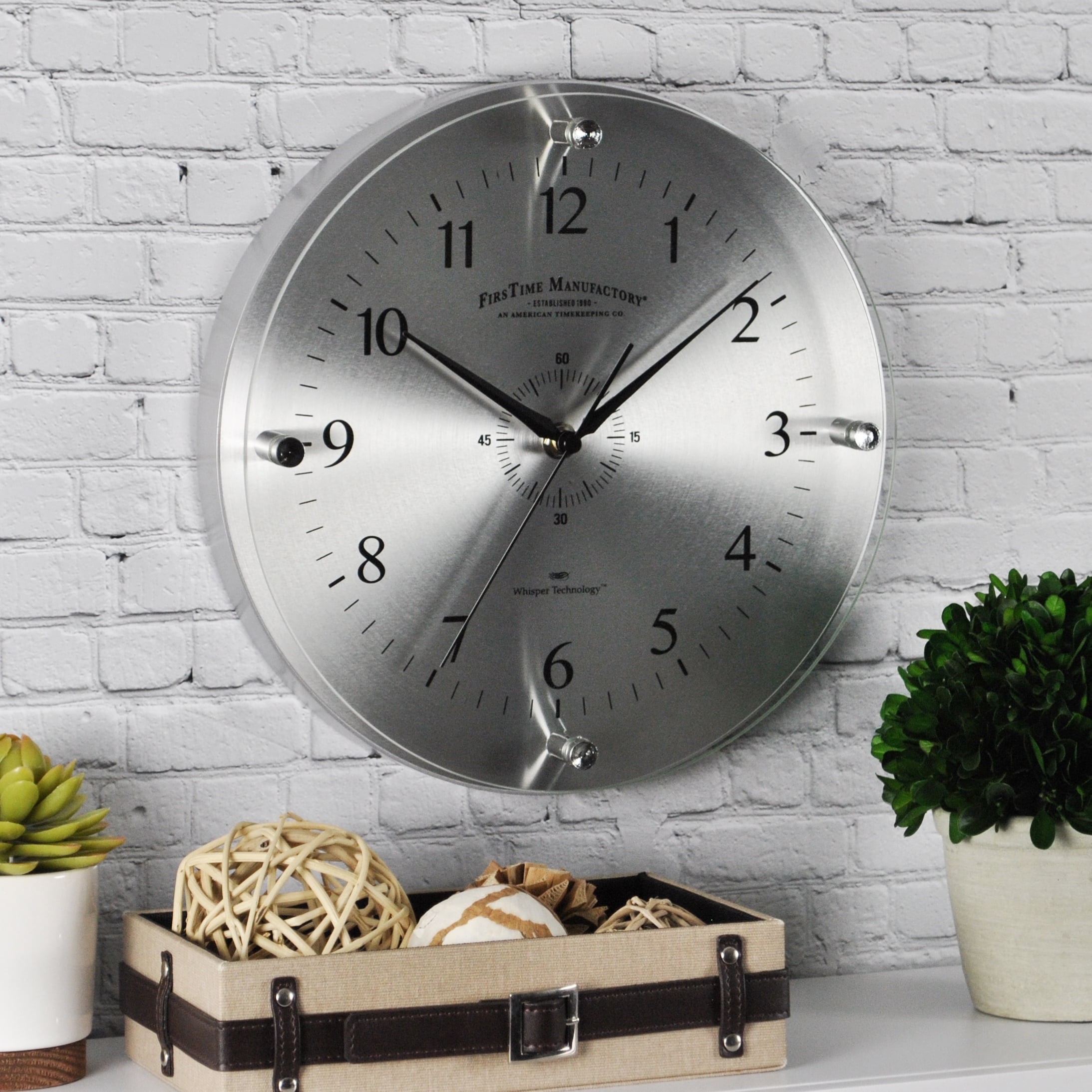 FirsTime & Co.® Steel Whisper Wall Clock, Metallic Silver, 10.5 in ...