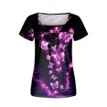 thumbnail image 4 of Blusa suelta de manga corta con cuello en V informal estampada a la moda para mujer OAVQHLG3B Store lin121212, 4 of 4