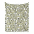 thumbnail image 1 of Nature Soft Flannel Fleece Blanket, Olive Tree Branches Season Mediterranean Raw Food Cuisine Culture Design, Cozy Plush for Indoor and Outdoor Use, 60" x 80", Pale Khaki and White, by Ambesonne, 1 of 6