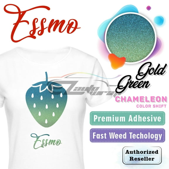 ESSMO Green Gold Chameleon Heat Transfer Vinyl HTV Tshirt 20" Iron Heat Press ADC01 20"x12"