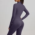 thumbnail image 6 of VISALY 2 Piece Tracksuit Sets Long Sleeve Zipper Jacket with Athletic High Waist Flare Long Leggings Slim Fit Casual Sport Workout Outfit Athleisure Tracksuit Jogger Loungewear Set Dark Purple Xxl, 6 of 8