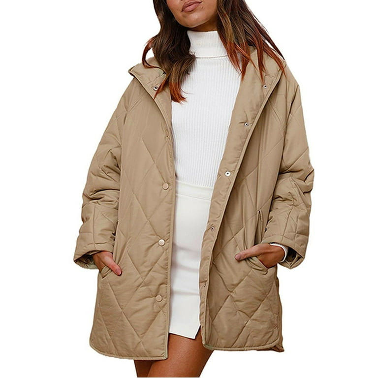 Women s Casual Jacket Summer Jackets for Women Cotton Jacket Jacket New Style Fall Outfits for Women Bomber Jacket Women Khaki XL Walmart