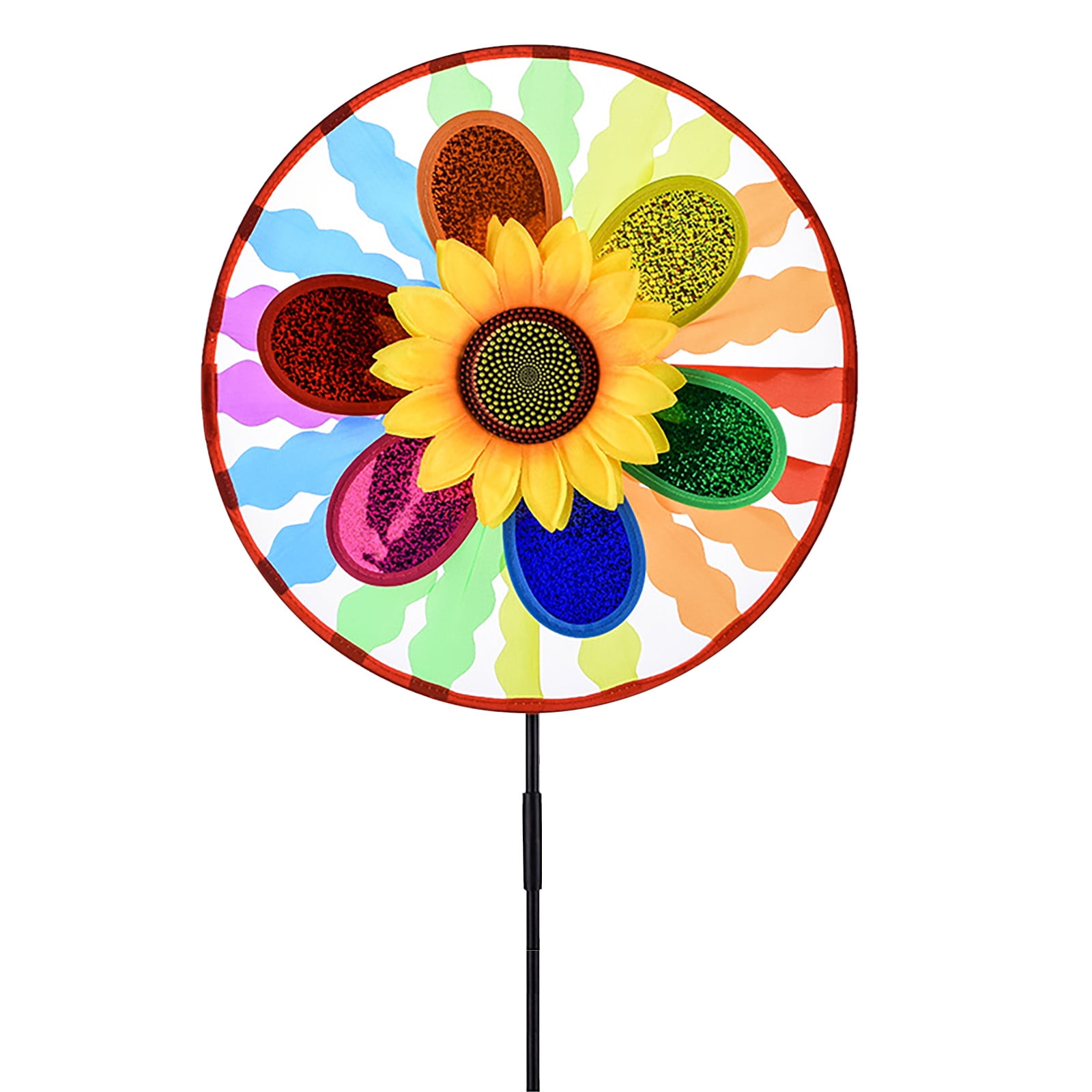 Fridja DIY Sunflower Lawn Pinwheels Wind Spinners Garden Party Pinwheel Wind Spinner for Patio