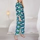 thumbnail image 3 of Balery Blue Lotus Flower Conjunto de Pijama con Estampado para Mujer, Conjunto de Dos Piezas con Manga Larga, Ropa de Dormir Suave con Bolsillos, Pijamas Cómodos-Small, 3 of 7