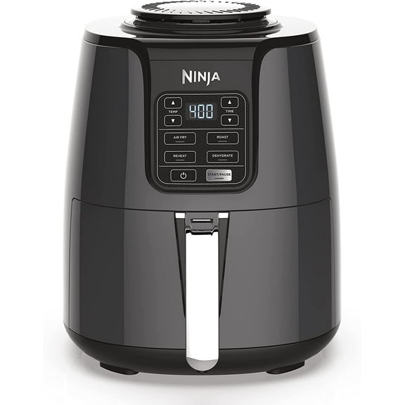 Ninja Air Fryer, Roast, Bake, Air Fry, Roast, Broil, Reheats, & Dehydrates, 4-in-1, Fries, Frozen Food, Veggies, and Juicy Meat, Less Oil, Easy Meals, Healthy Meals, Compact, 4 QT, Grey, AF101