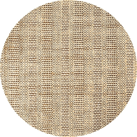 Ahgly Company Indoor Round Oriental Orange Industrial Area Rugs, 4' Round